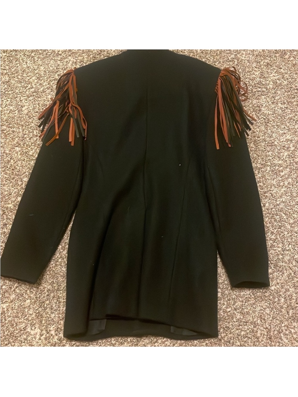 Double D Ranch Black Blazer with Brown Fringe Epaulettes - Picture 2 of 9